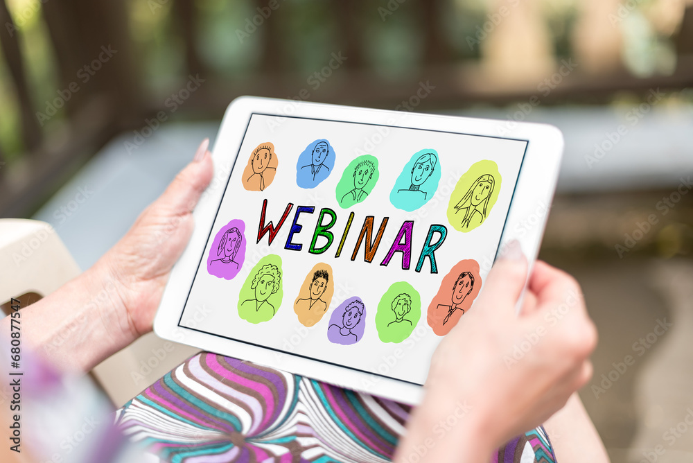 Webinar concept on a tablet Webinar concept on a tablet