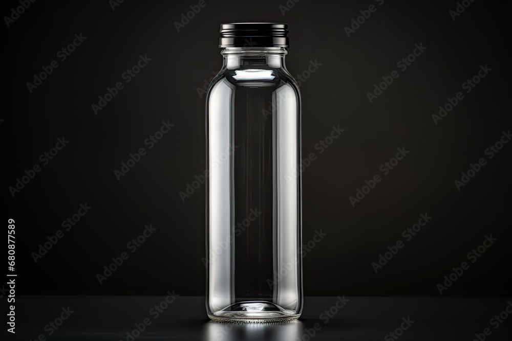 Transparent bottle mockup image Transparent bottle mockup image
