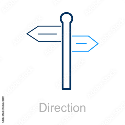 Direction and Route icon concept