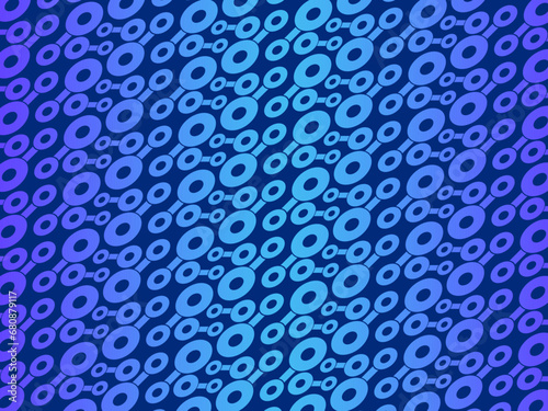 Blue background with 3D style. Blue gradient round pattern background. Blue steel background.