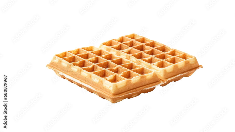 Wafels on white isolated on clear png background and transparent background. Bakery and pastry concept for cafe and restaurent, AI generative. Wafels on white isolated on clear png background and transparent background. Bakery and pastry concept for cafe and restaurent, AI generative.