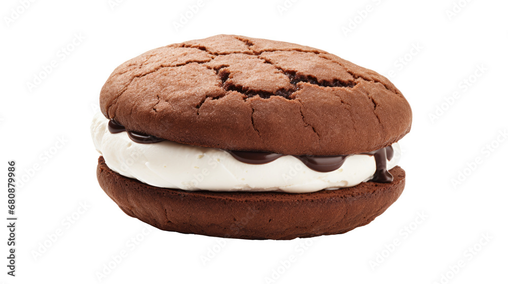 Whoopie pie on white isolated on clear png background and transparent background. Bakery and pastry concept for cafe and restaurent, AI generative. Whoopie pie on white isolated on clear png background and transparent background. Bakery and pastry concept for cafe and restaurent, AI generative.