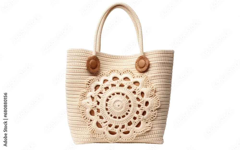 Stitch Carry Crochet Tote for City Adventures Isolated on a Transparent Background PNG