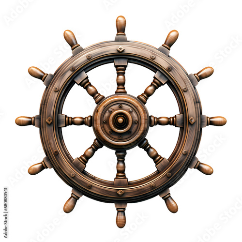 Wallpaper Mural Ship steering wheel on transparent background, white background, isolated, icon material, vector illustration Torontodigital.ca