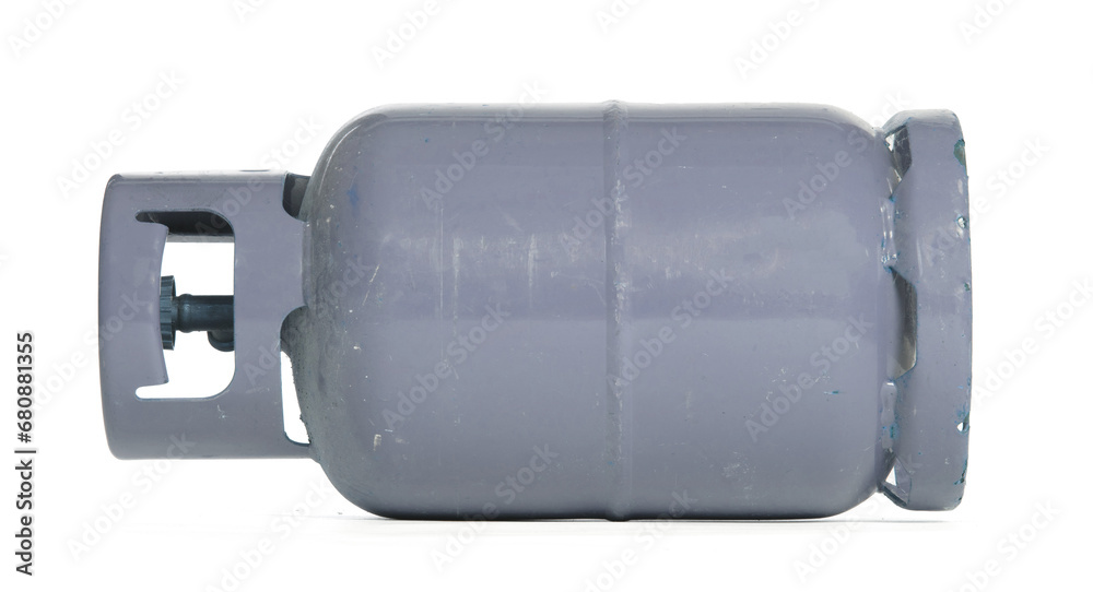Large green gas cannister, isolated Large green gas cannister, isolated