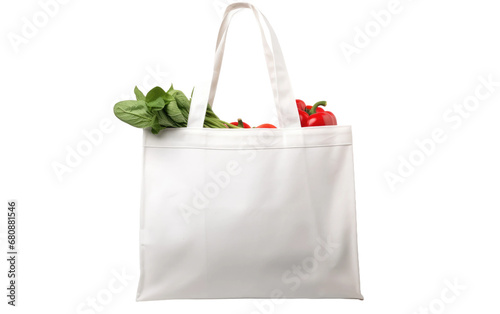 Reusable Bag Folding Green Grocery Isolated on a Transparent Background PNG photo
