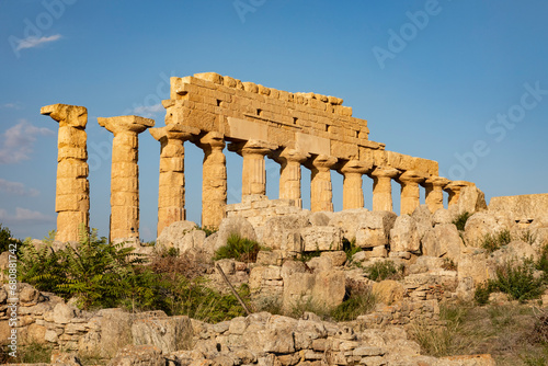 Italy, Sicily, Selinunte, Exterior of ancient Greek temple photo