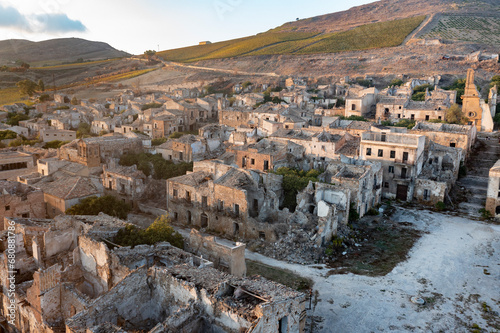 Italy, Sicily, Poggioreale, Ghost town ruined by earthquake