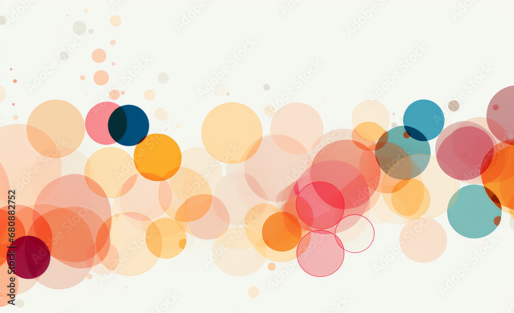 A luminous abstract background with colourful circles and a bokeh effect. Horizontal wide wallpaper background