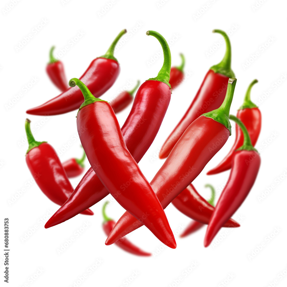 Chili peppers isolated on transparent background