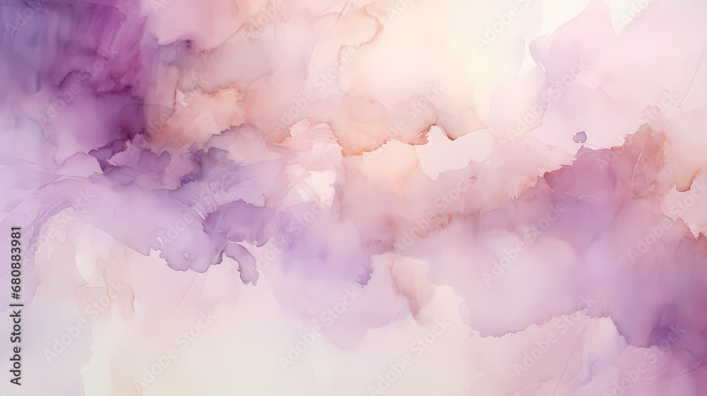 Purple white watercolor abstract background. Watercolor purple white background. Watercolor cloud texture.