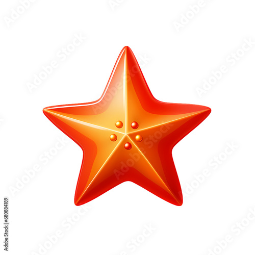 Cartoon style stars on transparent background, white background, isolated, icon material, vector illustration