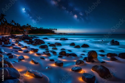 Beautiful view of Beach at night 