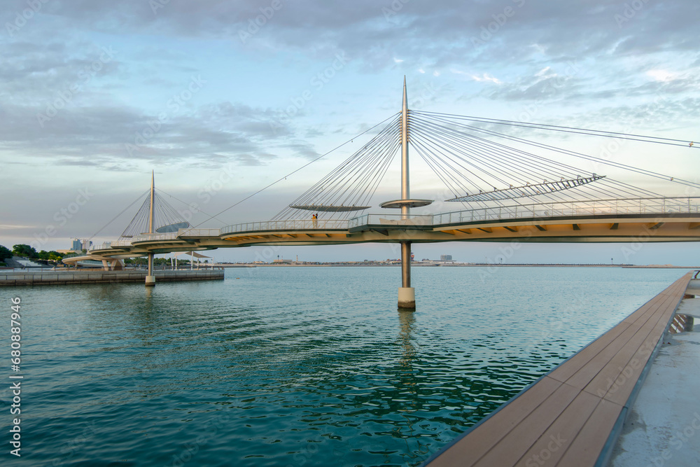Fototapeta premium Lusail, Qatar - November 18, 2023: Lusail Qetaifan Island Corniche Park Lusail boulevard Qatar 
