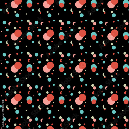 Seamless Pattern Retro Star in dark sky backgrounds