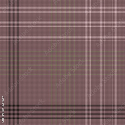 Rose Taupe plaid pattern seamless vector graphic. Simple windowpane line tartan check