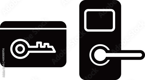 カードキー　ドアノブ　 アイコン