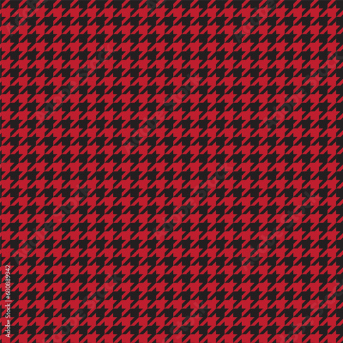 Plaid Checks Houndstooth Seamless Pattern in Black and Red