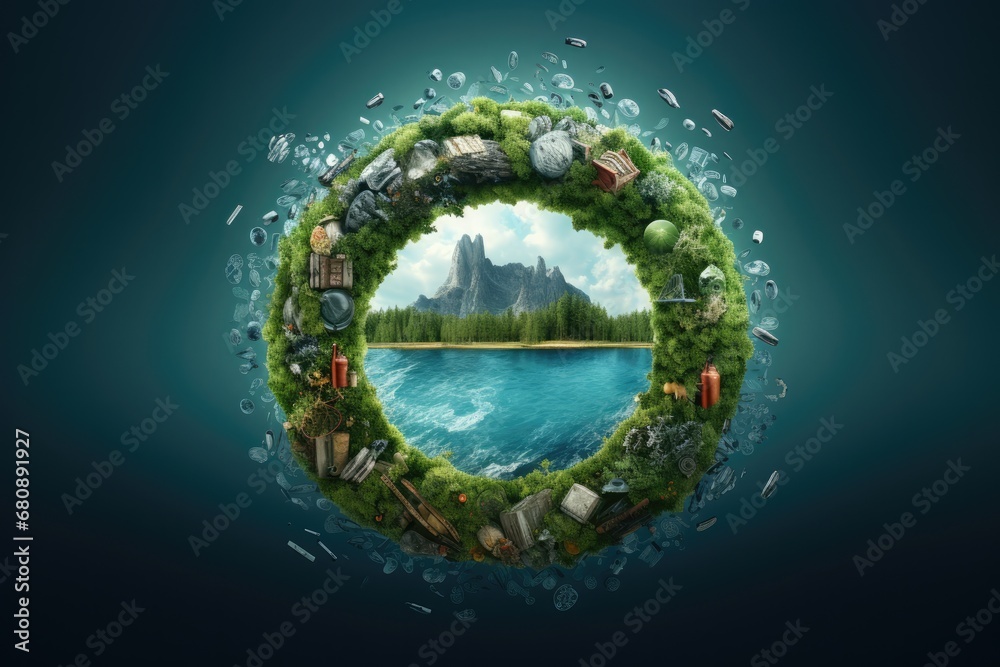 Circular Economy Concept Focused On Sharing And Recycling Circular Economy Concept Focused On Sharing And Recycling