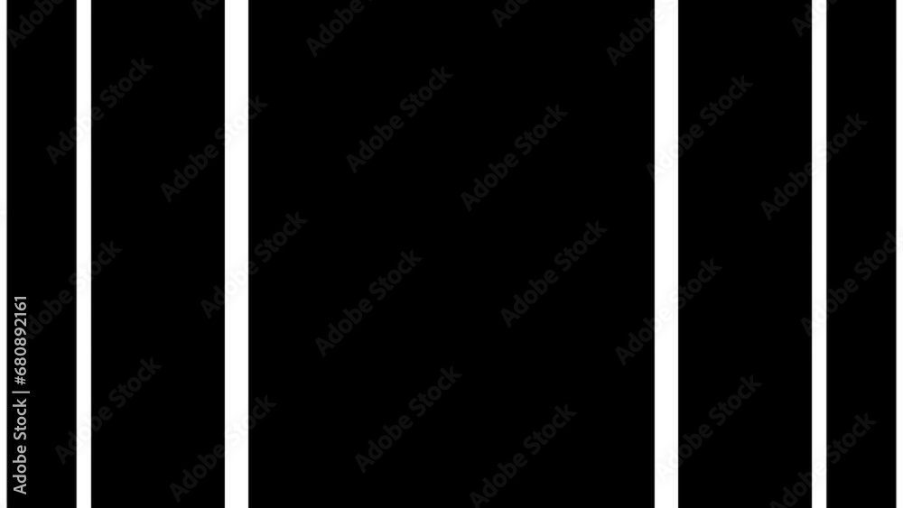 Transition masks set, abstract motion graphics, animated black and white stripes