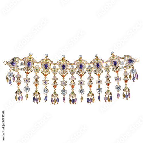 Rajasthani Traditional Wedding Necklace isolate on white background 