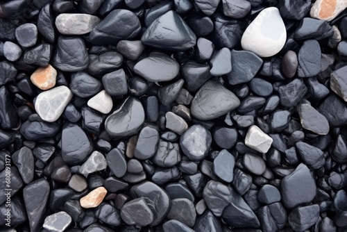 Wallpaper Mural black volcanic pebbles close-up Torontodigital.ca