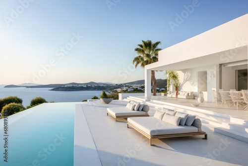Mediterranean White House With Pool And Sea View