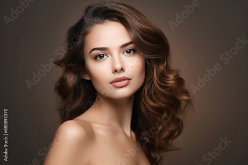 Portrait Of Young Woman With Clean Skin. Сoncept Natural Beauty, Youthful Radiance, Skincare Routine, Flawless Complexion