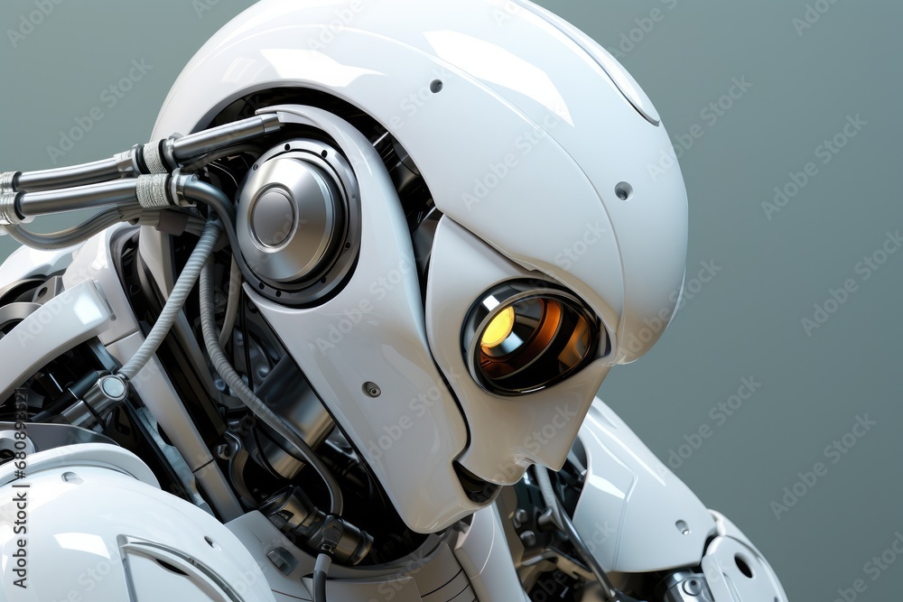 White Robot Contemplating Best Course Of Action White Robot Contemplating Best Course Of Action