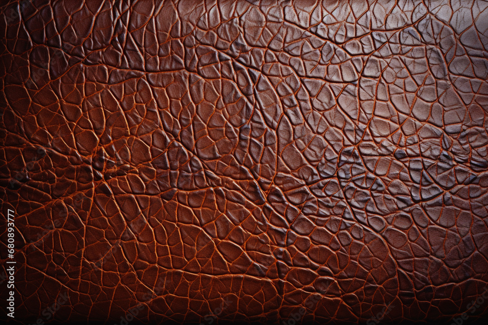 Fototapeta premium Luxurious Leather Elegance: Textured Background with Vignette - Generative AI