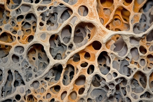 microscopic view of porous bone structure
