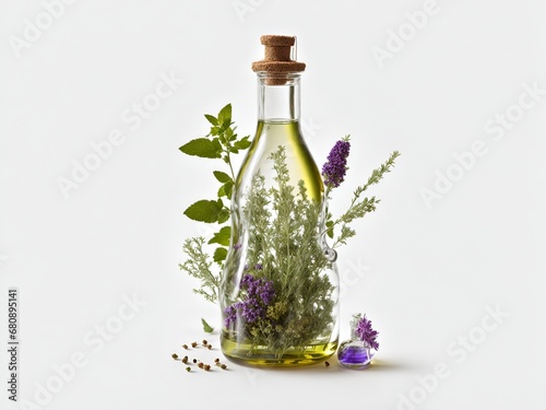 Herb oil bottles homeopathy herbs, png file no background