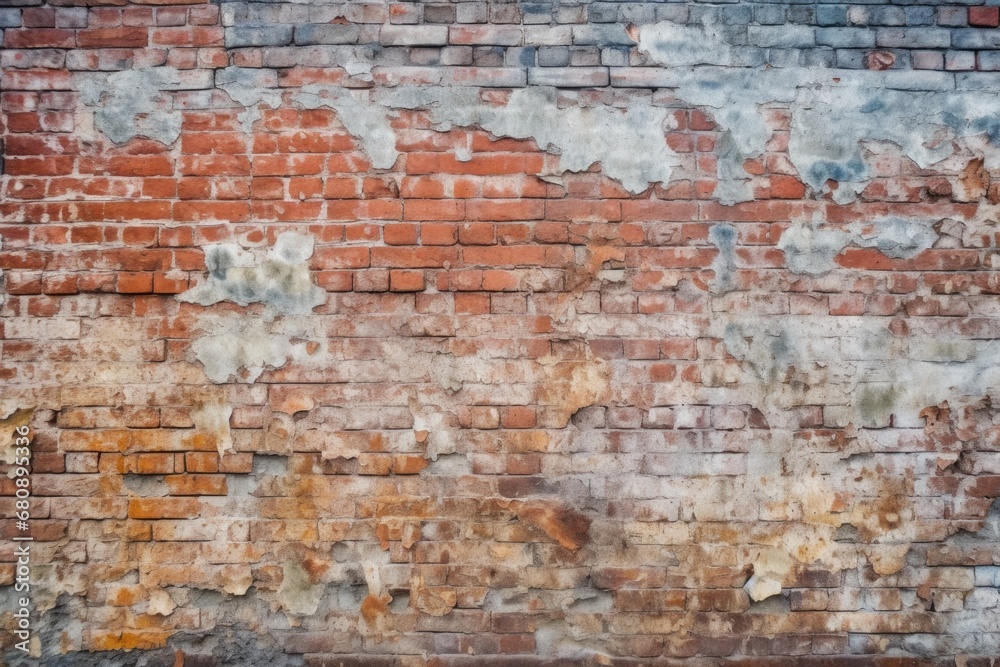 long shot of a grungy urban brick wall