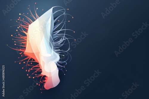 Hair follicle treatment low poly landing page template, Generative AI photo