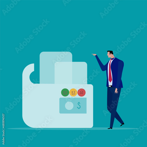 Investment asset allocation and balancing concept Businessman investors make pie charts to balance their portfolios to suit risk and return.