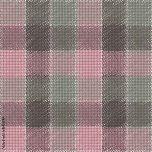 Pink and Grey Buffalo Check Plaid Seamless Vector Pixel Patterns, Trendy Fashion Check Textures, Hipster Style Backgrounds, Timeless Elegance