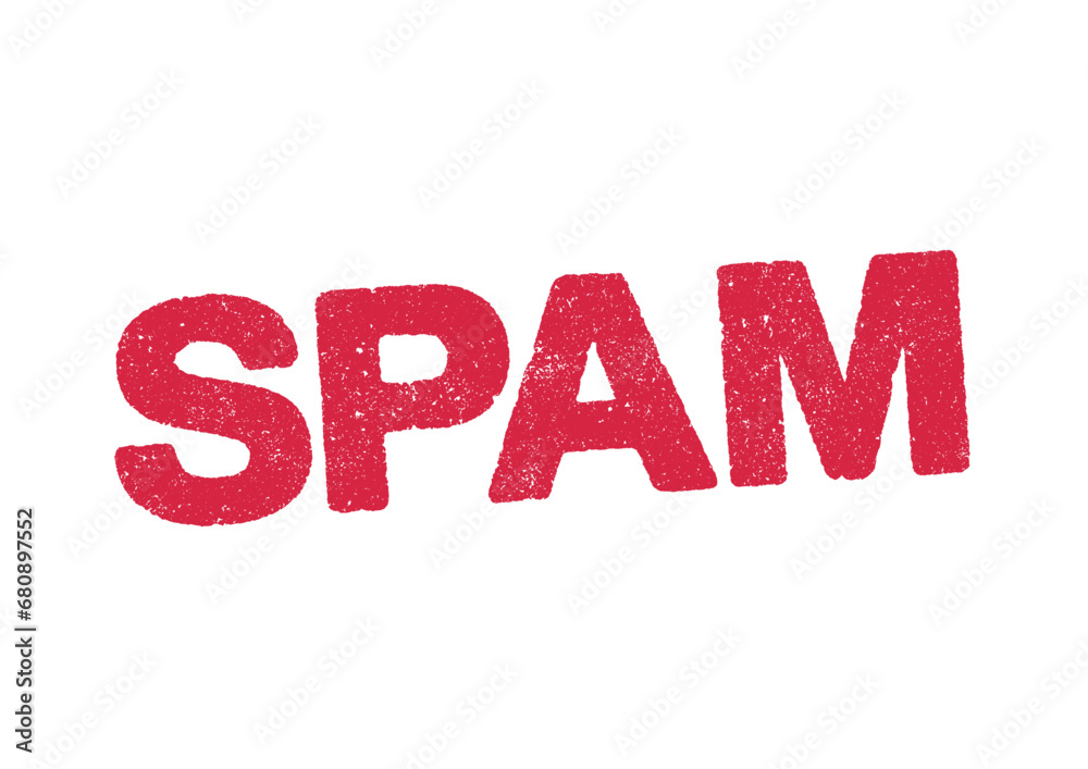 Vector illustration of the word Spam in red ink stamp Vector illustration of the word Spam in red ink stamp