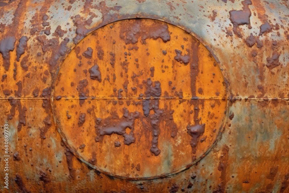rust patches on a metal barrel