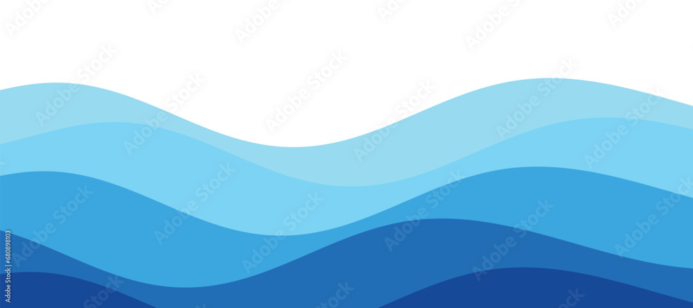 Blue Ocean Wave Layer Vector Background Illustration Blue Ocean Wave Layer Vector Background Illustration