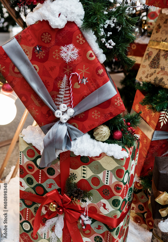 Naklejka premium gift wrapped Christmas,