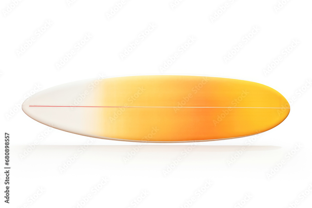 Studio view of a surfboard, highlighting its custom shape and design, perfect for the active and tropical lifestyle associated with surfing. Studio view of a surfboard, highlighting its custom shape and design, perfect for the active and tropical lifestyle associated with surfing.