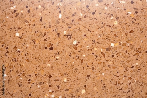 closeup of brown terrazzo flooring with detailed specks