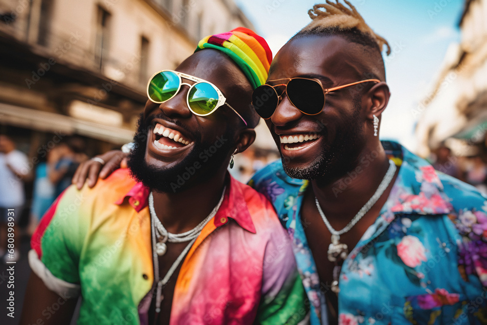 Gay Couple Enjoying Pride Together - Embracing Diversity: A Celebration of LGBTQ+ Love