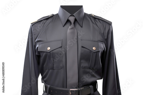 security uniform, emphasizing the responsibility and professionalism of the job.
