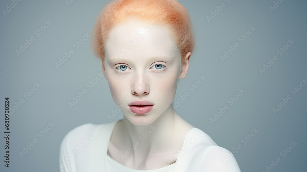 portrait of refined beautiful albinos young woman portrait of refined beautiful albinos young woman