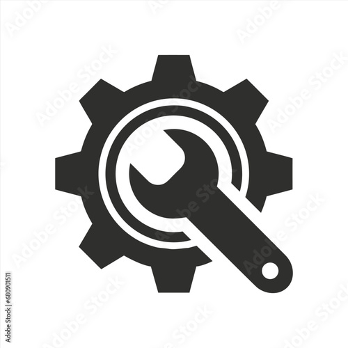 Maintenance, gear with wrench icon