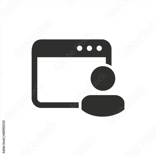 Web page with admin, user icon