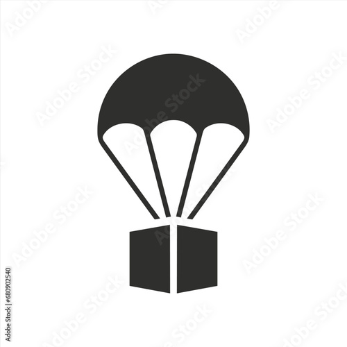 Package being delivered by parachute icon