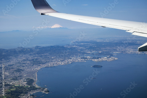 飛行機から見た三浦半島
