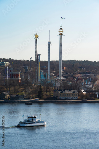 Ferry on Saltsjon Lake in Stockholm,Sweden photo